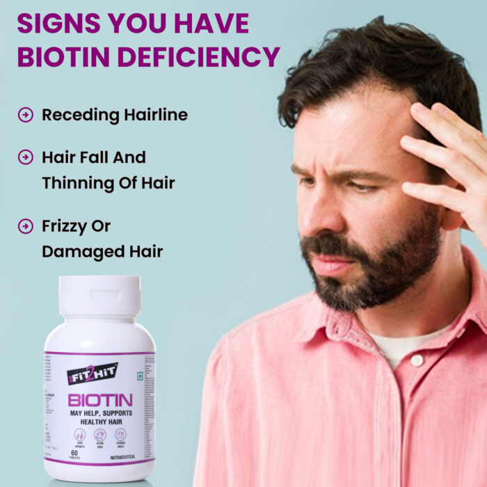 Biotin Tablets for Men Supports Hair Growth Beard Skin Nails