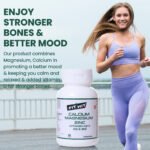 BE FIT2HIT Calcium Citrate Tablets for Men & Women – With Vitamin D3, Magnesium, Zinc & B12 – Bone Strength, Joint & Muscle Support – High Absorption – 60 Veg Tablets - Image 3