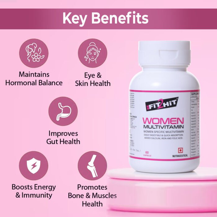 Women Multivitamin Capsules with Iron, Biotin, Calcium, Zinc & Folic Acid